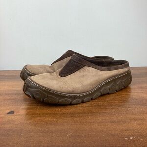 L.L. BEAN Women’s Mule Brown Leather Slip On Slide Clogs Shoes Size 8 Medium